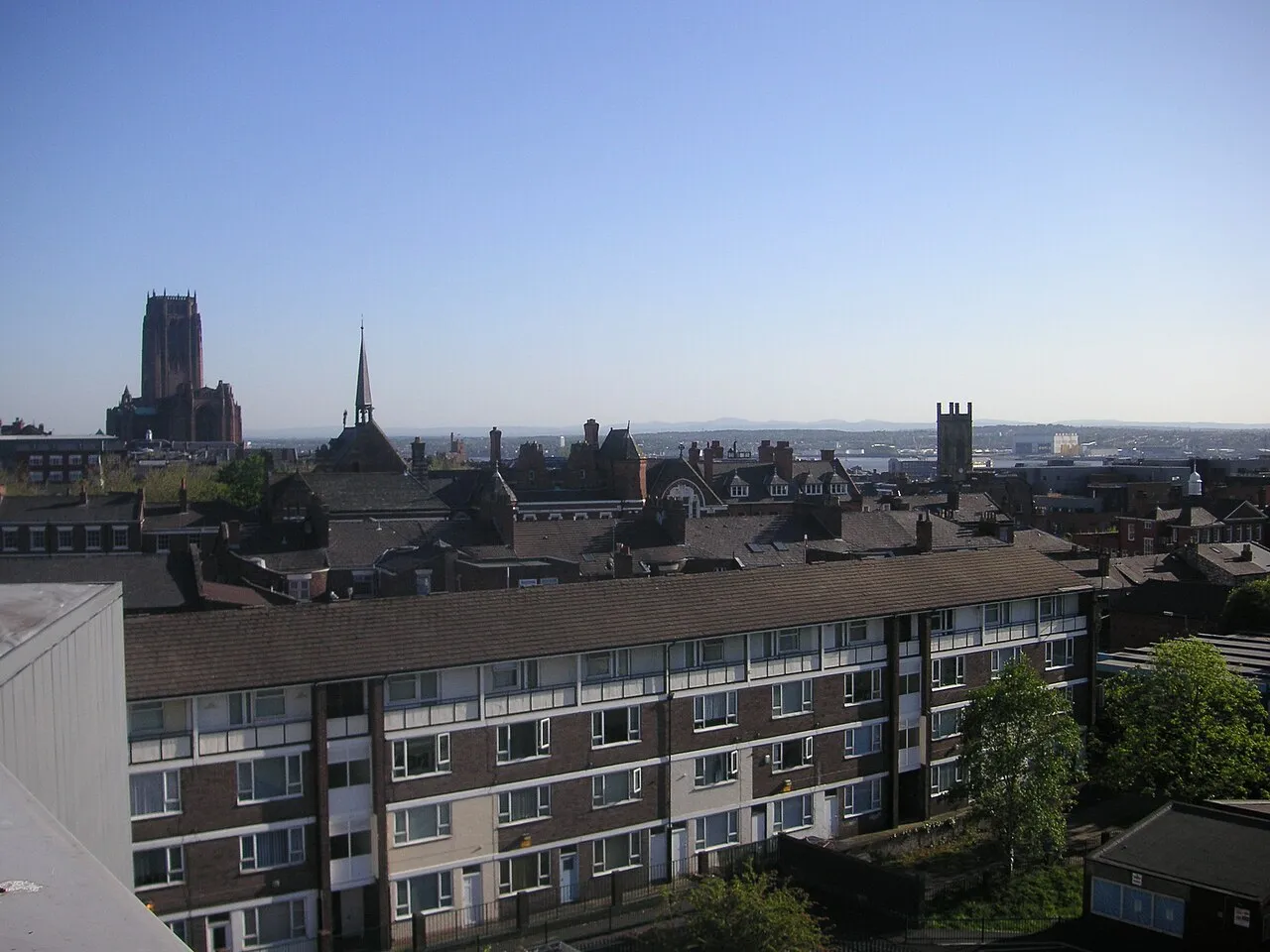 Liverpool city skyline and cathedral