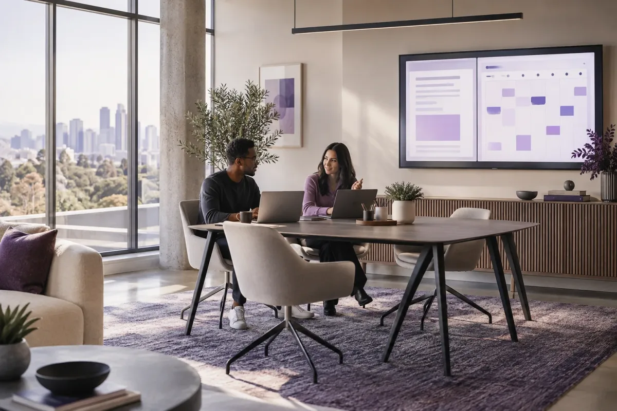 Illustrative modern workplace collaboration