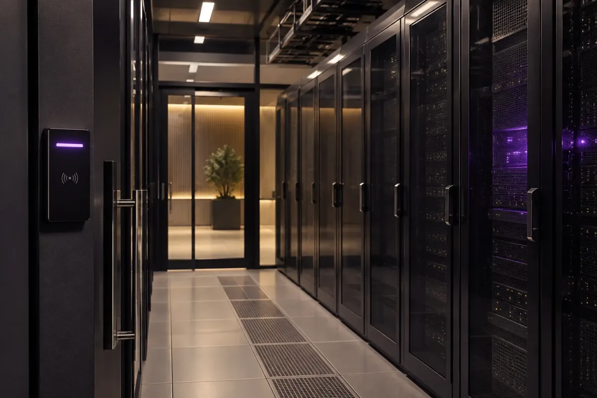 Illustrative secure server room with access control
